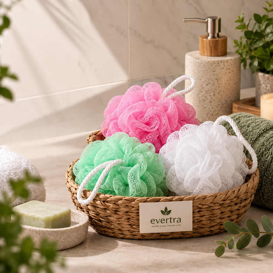 PACK OF 2 Big Candy Mixed Bath Balls Rich bubbles Body Flower Bath Sponge Shower Brush Body Wash Scrubber Mesh Soft Puff Body Cleaning scrub Soft and Gentle Bath Ball & Shower Sponge Bath Ball Loofah
