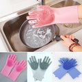 Magic Reusable Silicone Gloves with Wash Scrubber, Heat Resistant, for Cleaning, Household, Dish Washing, Washing the Car