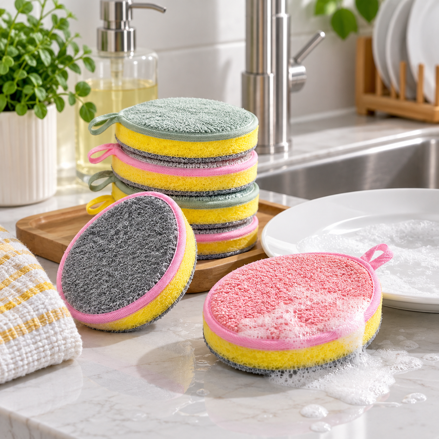 2-in-1 Dishwashing Scrub Sponge