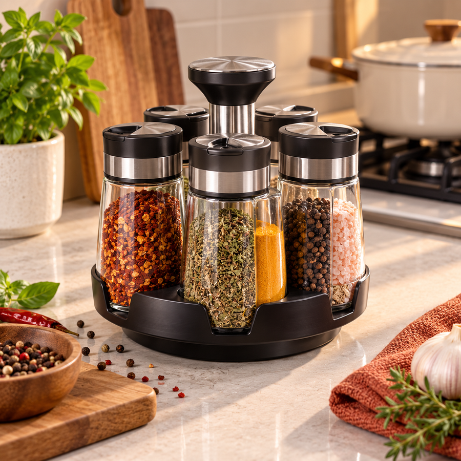 6-Jar Rotating Spice Rack